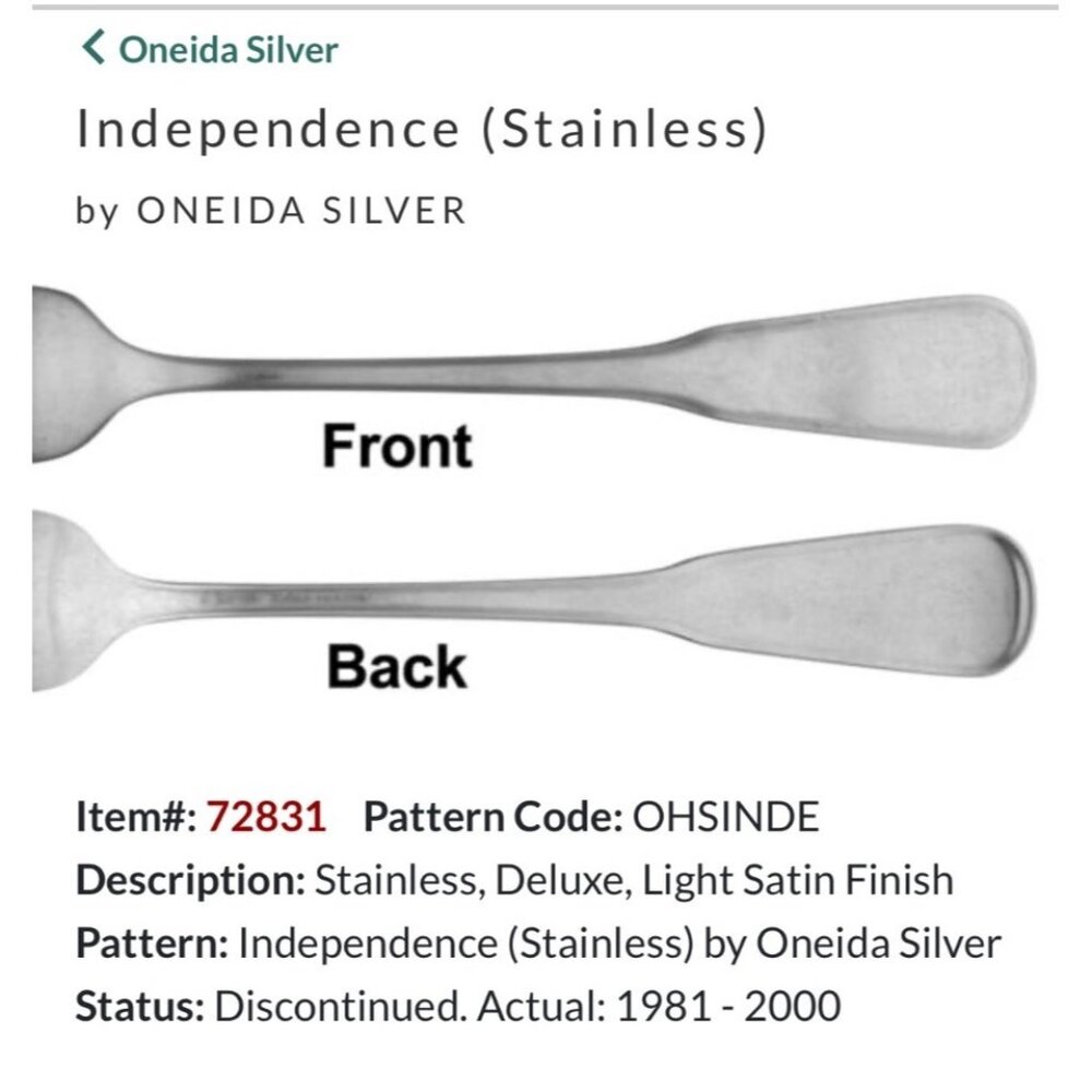 7 Oneida Silver Independence Stainless Deluxe Light Satin Finish Salad Forks